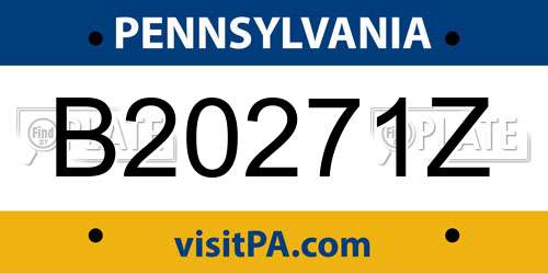 B20271Z Pennsylvania License Plate
