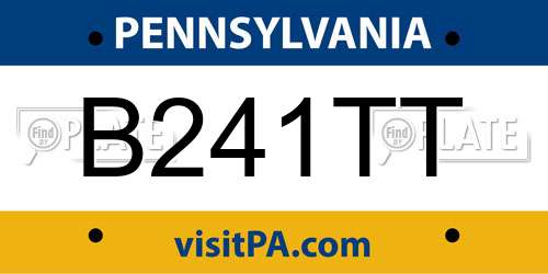 B241TT Pennsylvania License Plate