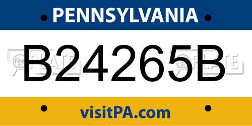 B24265B Pennsylvania License Plate