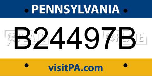 B24497B Pennsylvania License Plate