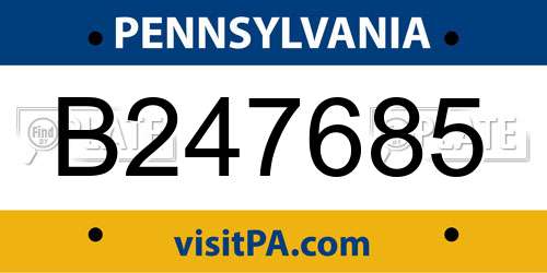 B247685 Pennsylvania License Plate