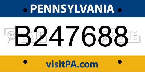 B247688 Pennsylvania License Plate
