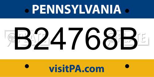 B24768B Pennsylvania License Plate