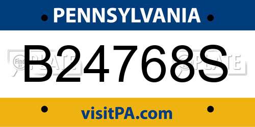 B24768S Pennsylvania License Plate