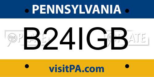 B24IGB Pennsylvania License Plate