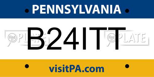B24ITT Pennsylvania License Plate