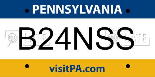 B24NSS Pennsylvania License Plate