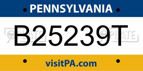B25239T Pennsylvania License Plate