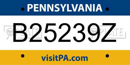 B25239Z Pennsylvania License Plate