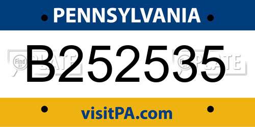 B252535 Pennsylvania License Plate