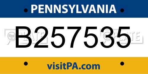 B257535 Pennsylvania License Plate