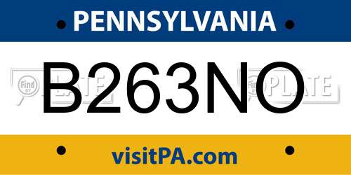 B263NO Pennsylvania License Plate