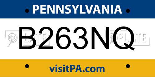 B263NQ Pennsylvania License Plate
