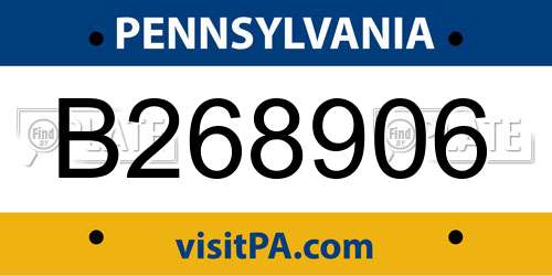 B268906 Pennsylvania License Plate