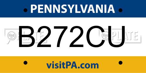 B272CU Pennsylvania License Plate