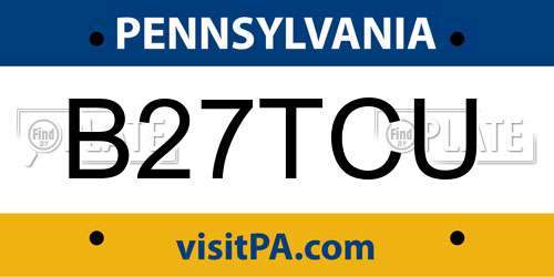 B27TCU Pennsylvania License Plate