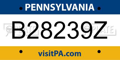 B28239Z Pennsylvania License Plate