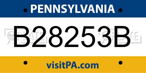 B28253B Pennsylvania License Plate