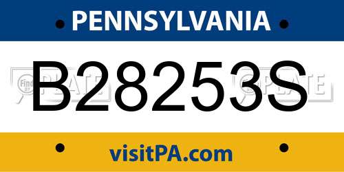 B28253S Pennsylvania License Plate