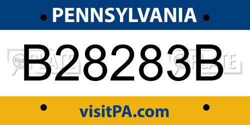 B28283B Pennsylvania License Plate