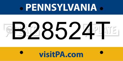 B28524T Pennsylvania License Plate