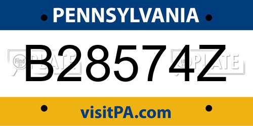 B28574Z Pennsylvania License Plate
