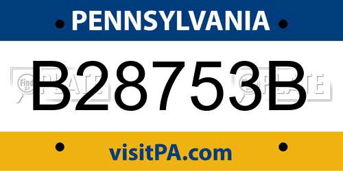 B28753B Pennsylvania License Plate