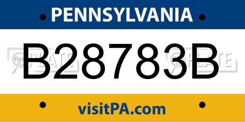 B28783B Pennsylvania License Plate