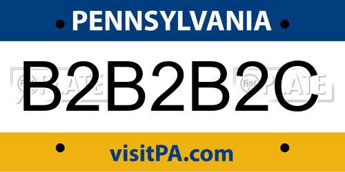 B2B2B2C Pennsylvania License Plate