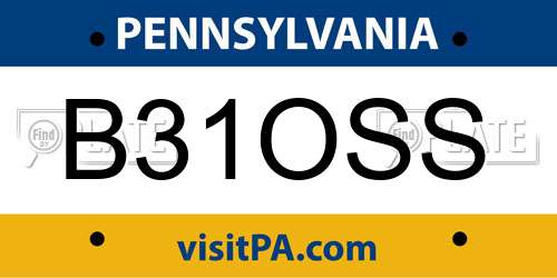 B31OSS Pennsylvania License Plate