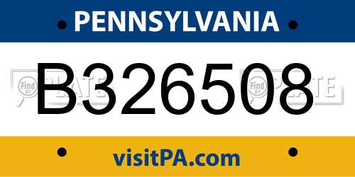 B326508 Pennsylvania License Plate