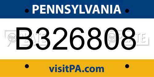 B326808 Pennsylvania License Plate