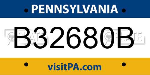 B32680B Pennsylvania License Plate