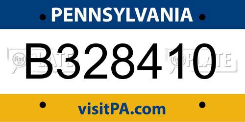 B328410 Pennsylvania License Plate