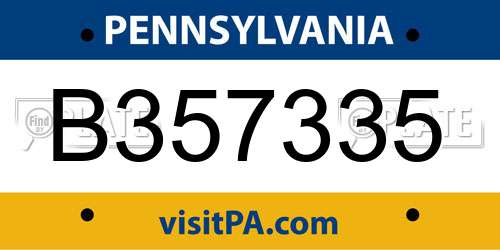 B357335 Pennsylvania License Plate