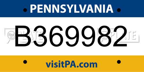 B369982 Pennsylvania License Plate