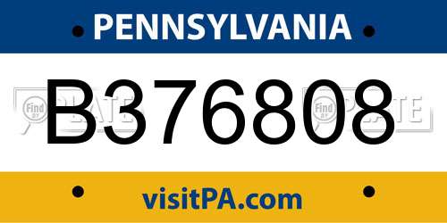 B376808 Pennsylvania License Plate