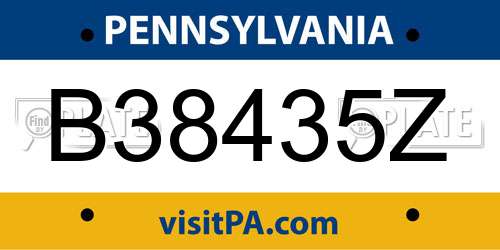 B38435Z Pennsylvania License Plate