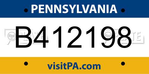 B412198 Pennsylvania License Plate