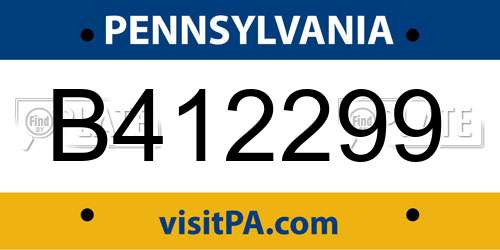 B412299 Pennsylvania License Plate