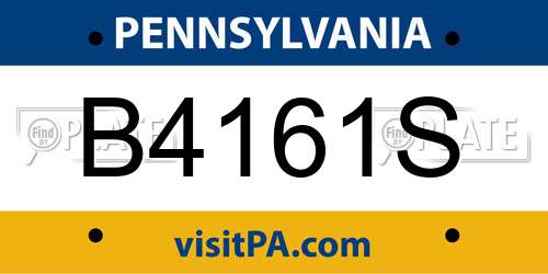 B4161S Pennsylvania License Plate