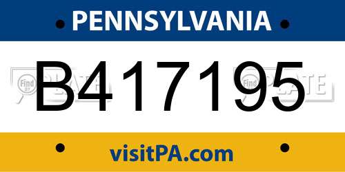 B417195 Pennsylvania License Plate