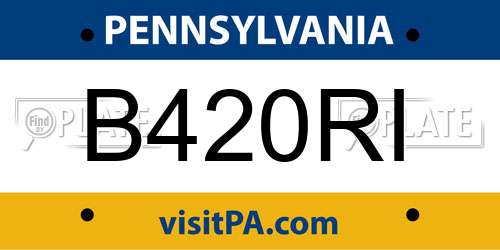 B420RI Pennsylvania License Plate