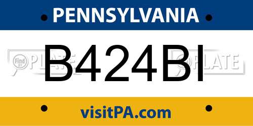 B424BI Pennsylvania License Plate