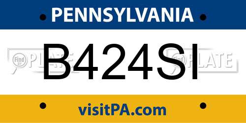 B424SI Pennsylvania License Plate