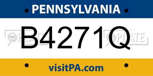 B4271Q Pennsylvania License Plate
