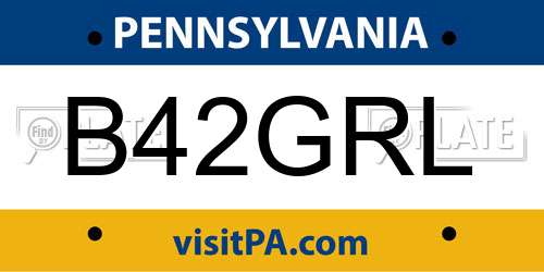 B42GRL Pennsylvania License Plate