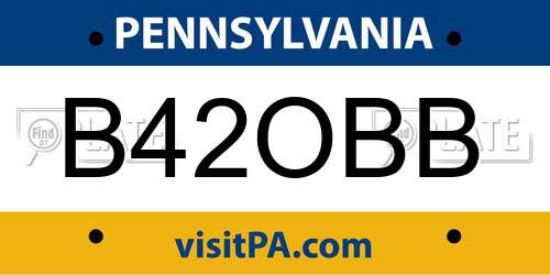 B42OBB Pennsylvania License Plate