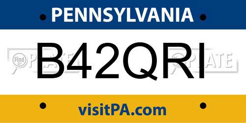 B42QRI Pennsylvania License Plate