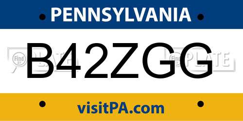 B42ZGG Pennsylvania License Plate